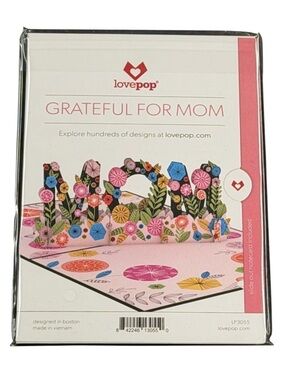 Love Grateful for Mom Pop-Up Card - Pink Floral